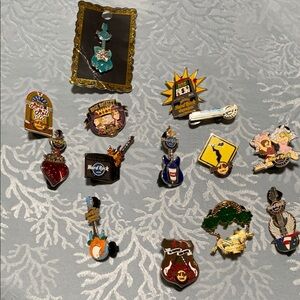 14 piece Hard Rock Cafe Pin Collection